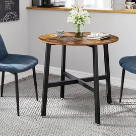 VASAGLE Küchentisch Ø 80 cm braun/schwarz