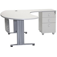 Schreibtisch Chefschreibtisch Winkelschreibtisch "Gela" Grau rechts gewinkelt