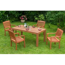 Garten-Essgruppe MERXX "Maracaibo", rot (rotbraun), Sitzmöbel-Sets
