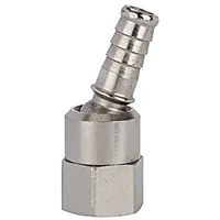 Riegler Schlauchtülle, Messing vernickelt, drehbar, G 1/4 IG LW