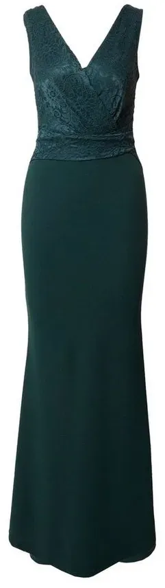 Wal G Abendkleid BONNIE (1-tlg) Wickel-Design, Spitze, Falten grün 6
