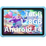 FASTWD Tablet Kinder 10 Zoll Android 14 Tablet,36GB RAM +128 GB ROM (Erweiterbar SD),1280 * 800 IPS Display,5G WiFi,Bluetooth 5.0,Spiele, Kindersicherung,Bildung Tablets(Blau)