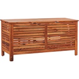 Beliani Auflagenbox Akazienholz Truhe geölte Oberfläche dunkelbraun 130x64x48 cm Riviera