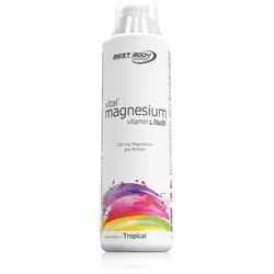Best Body Nutrition Magnesium Vitamin Liquid Getränk mit Multivitamin-Komplex Geschmack Tropical 500 ml