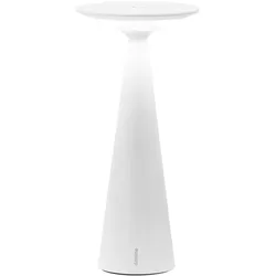 Zafferano Damina – Wiederaufladbare LED-Tischlampe, Touch-Dimmer, 8 Stunden Akkulaufzeit, IP65 – Kabellos, Weißes Aluminium-Finish