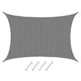 AMANKA UV Sonnensegel Wasserdurchlässig 5x3 - Rechteckig - Sonnenschutz Garten Terrasse
