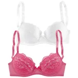 PETITE FLEUR Balconette-BH Damen pink+weiß Gr.90A