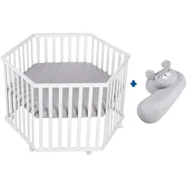 roba Laufgitter, Weiß, Holzwerkstoff, Quadratisch, 118.5x72.5x103.5 cm, x 75 cm, Holz, weiß|grau