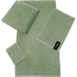 ROSS Waschhandschuh »Smart«, (6 St.), Uni-Rippe mit Velourslabel, grün