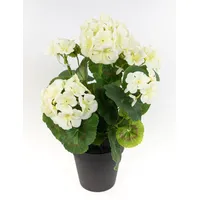 Seidenblumen Roß Künstliche Geranie im Topf 34cm LM Kunstblumen