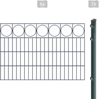 Arvotec Doppelstabmattenzaun ARVOTEC "EXCLUSIVE 80 zum Einbetonieren "Ring" mit Zierleiste", grau (anthrazit), H:80cm, Stahl, Kunststoff, Zaunelemente, Zaunhöhe 80 cm, Zaunlänge 2 - 60 m