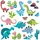 Tulup Aufkleber, 80x144 cm Dinosaurier Pflanzen