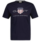 GANT T-Shirt mit Label-Print Modell ARCHIVE SHIELD SS T-SHIRT«, Logodruck auf der Brust, Blau XL