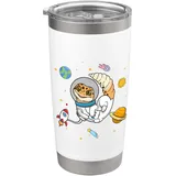 Reptile Kids Girls Boys Astronaut Space Leopard Gecko Lover Doppelwandiger Edelstahl-Thermobecher