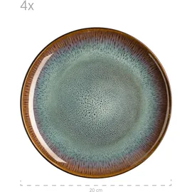Mäser Dessertteller 20 cm blau/braun/grün/schwarz 4er Set