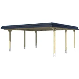 SKANHOLZ Doppelcarport Wendland 6,30 x 6,37 m Eiche hell inkl. Pfostenanker