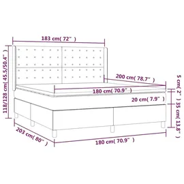 vidaXL Boxspringbett 180 x 200 cm Dunkelgrün