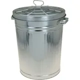 Spetebo Zink Abfalleimer 55 l Silber