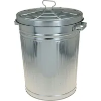 Spetebo Zink Abfalleimer 55 l Silber