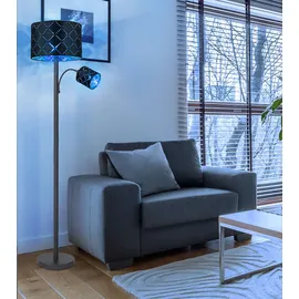 GLOBO Stehleuchte mit Leselampe Stehlampe Wohnzimmer Stehleuchte Leseleuchte schwarz gold, App Steuerung dimmbar, 1x 8,5w 1x 4,8w, Dxh 35 x 162 cm