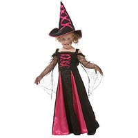 Hexe-Kostüm für Kinder, schwarz/pink