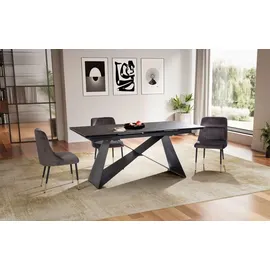 FineBuy Esstisch 180 x 78 x 95 cm Schwarz