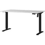 Germania Profi 3.0 höhenverstellbarer Schreibtisch lichtgrau rechteckig, C-Fuß-Gestell schwarz 140,0 x 80,0 cm