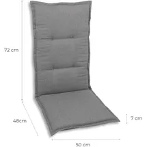 GO-DE Hochlehner-Auflage 120 cm x 50 cm x 7 cm, grau