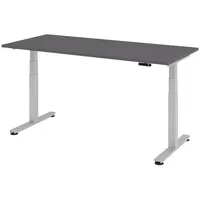 Bümö Schreibtisch, Graphit, Silber, Nachbildung, Rechteckig, 180x72x80 cm, FSC