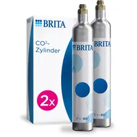 BRITA Universal CO2-Zylinder 2-er Pack für Wassersprudler mit Schraubsystem – Reservezylinder für bis zu 60l gesprudeltes Wasser pro Füllung