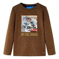 vidaXL Kinder-Langarmshirt Dinosaurier Pullover Sweatshirt T-Shirt Cognac Melange 116 - 116