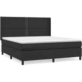 vidaXL Boxspringbett mit Matratze Schwarz 180x200 cm Kunstleder1466278