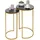 MCW 2er-Set Beistelltisch MCW-K46, Kaffeetisch Nachttisch Loungetisch, Marmor-Optik MDF ~ schwarz-gold