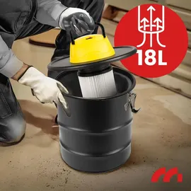 Maltec Industriestaubsauger Aschesauger 1800W 18L Schwarz