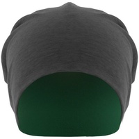 MSTRDS Jersey Beanie reversible, h.charcoal/kelly, One Size