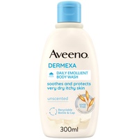 Aveeno Dermexa Tägliche Emollentien Duschcreme (300 ml), seifenfreies Duschgel für sehr trockene & empfindliche Haut, natürliche Hautpflege mit beruhigendem Hafer und Ceramiden, vegan*