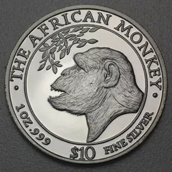 Silbermünze 1oz Affe 1998 The African Monkey (Somalia)