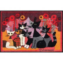 SALONLOEWE Rosina Wachtmeister Fußmatte Festa dei Gatti 050x075 cm, Schmutzfangmatte, Fußabtreter, draußen, drinnen