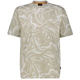 Boss T-Shirt mit Allover-Print Modell 'Ocean', - Beige,Weiß - XL