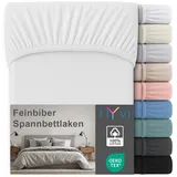 nyvi Spannbettlaken Baumwolle-Feinbiber 180 x 200 cm weiß 1 St.