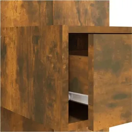vidaXL Kopfteil mit Nachttischen Räuchereiche Holzwerkstoff
