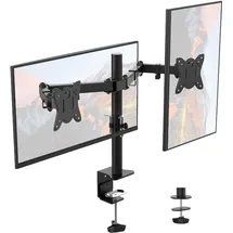 GRIFEMA Monitor Halterung 2 Monitore für 13-32 Zoll Bildschirm Dual Arm Höhenverstellbar Schwarz