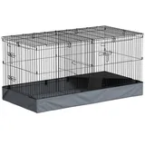 Beyamis 2-in-1-meerschweinchenkäfig, Kaninchenkäfig, Haustierlaufstall Mit 2 Separaten Bereichen, Wasserdichter Oxford-gewebeboden Für Igel