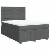 vidaXL Boxspringbett 140 x 200 cm Dunkelgrau