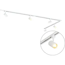 QAZQA - Modern weißes Schienensystem mit 5-flammig Spot I Lampe I Leuchte