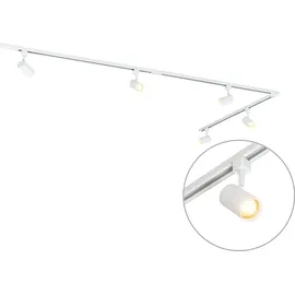 QAZQA - Modern weißes Schienensystem mit 5-flammig Spot I Lampe I Leuchte
