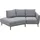 Atlantic Home Collection 2,5-Sitzer "Elvis", grau (saltnpepper), B:220cm H:80cm T:127cm, 79% PES; 21% PP, ATLANTIC HOME COLLECTION, Sofas, Polsterecke mit offenem Ende im skandinavischen Stil, Massivholzfüße