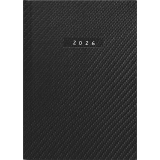 Baier & Schneider rido/idé Buchkalender Mod. Chefplaner 2026 „Carbon“ A5, Kunstleder