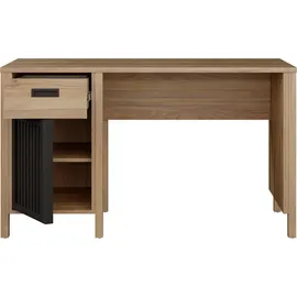 Forte Schreibtisch "Jytana", mauvella eiche, mauvella eiche, mauvella eiche, B:125cm H:72,3cm T:56,5cm, Tische, Schreibtisch, B/H/T 125/72,3/56,5 cm, Lamellenfront