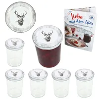 Mambocat 6er Set Sturzglas 435ml Einmachglas + TO-Deckel 82
